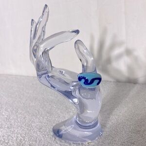 Vintage Art Glass Handmade Blue Band Ring